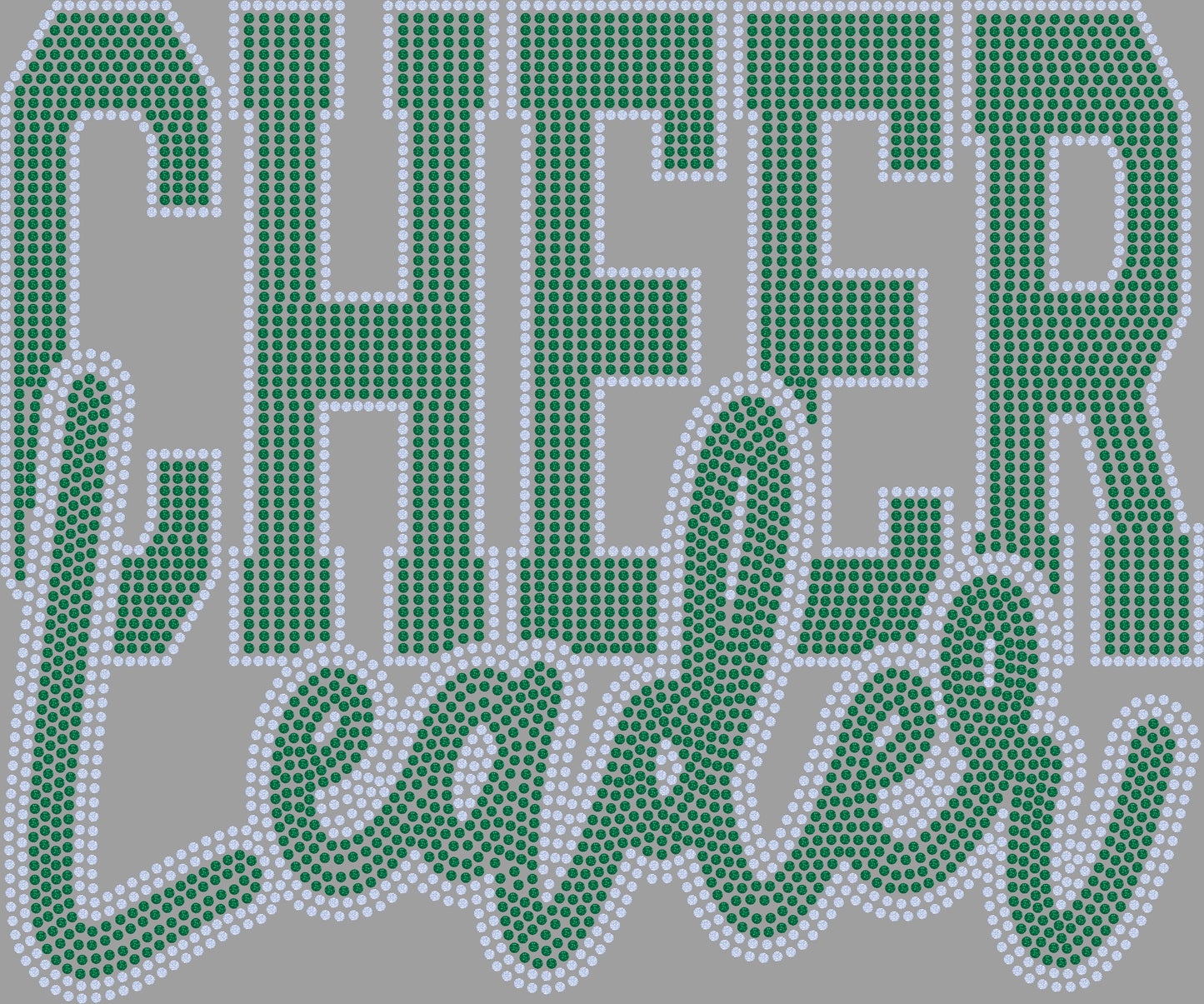 Cheerleader Approximately 9" wide Spangle Transfer