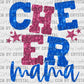 Cheer Mama Blue and Pink Faux Sequins Ready to Press Transfer