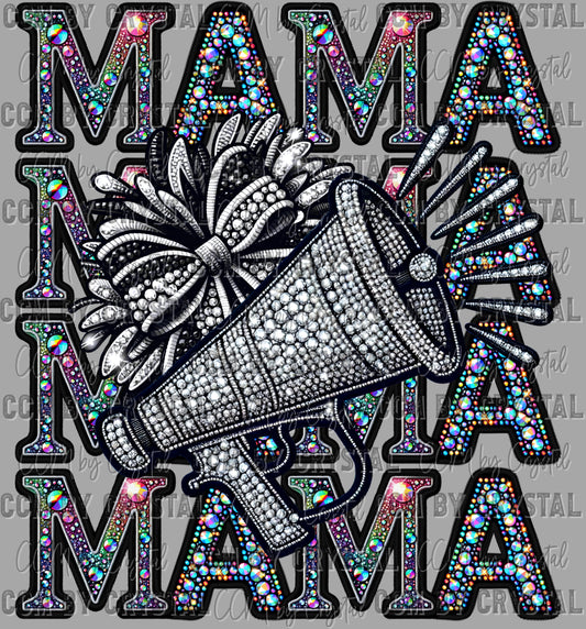 Cheer Mama Faux Rhinestones Ready to Press Transfer DTF Transfer Sublimation Transfer