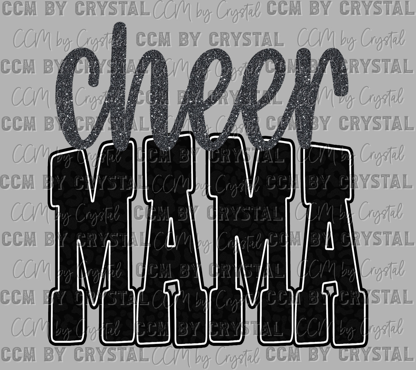 Cheer Mama Faux Glitter Ready to Press Instant Peel DTF Transfers Sublimation Transfers