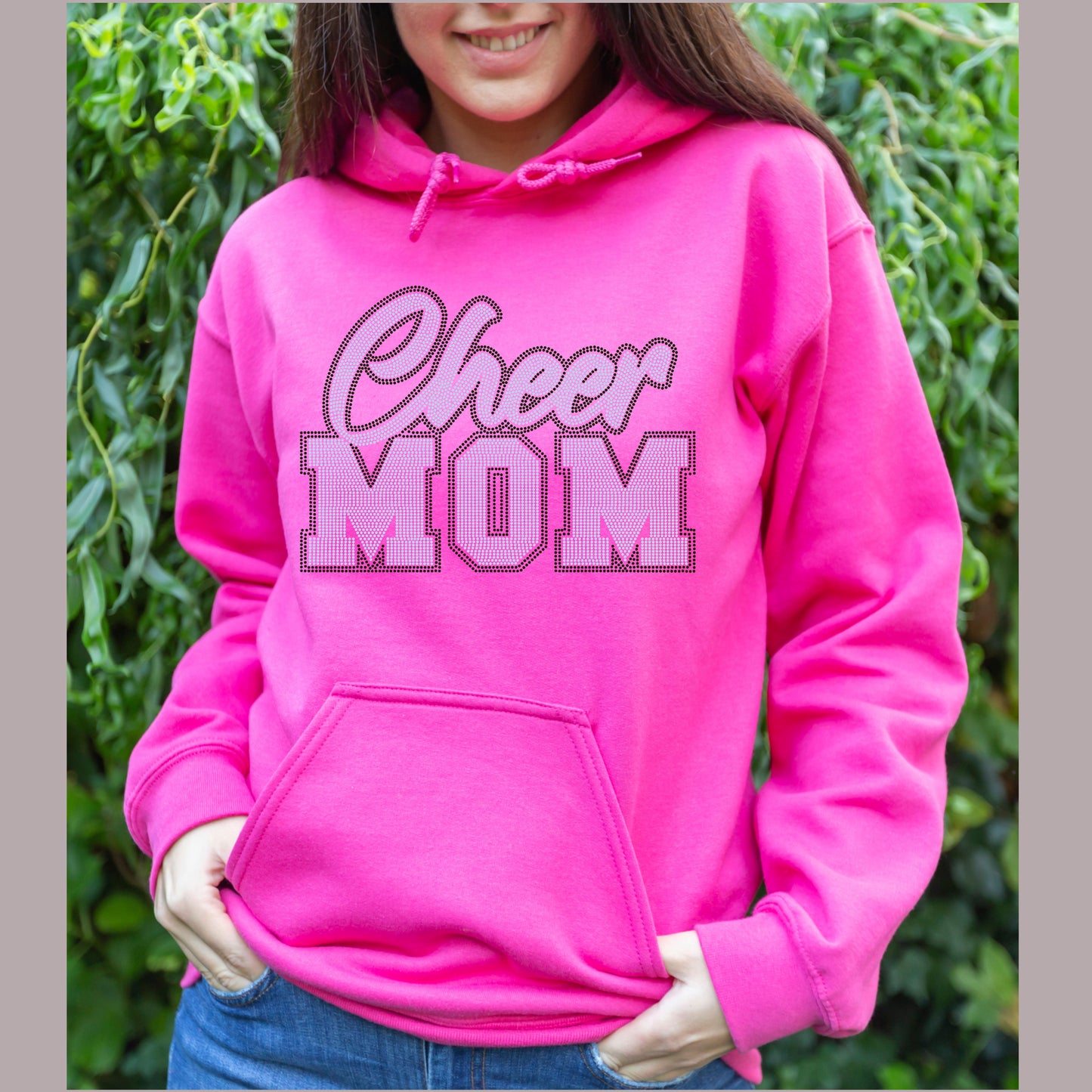 Cheer Mom 2-Color Approximately 11" wide Spangle Transfer