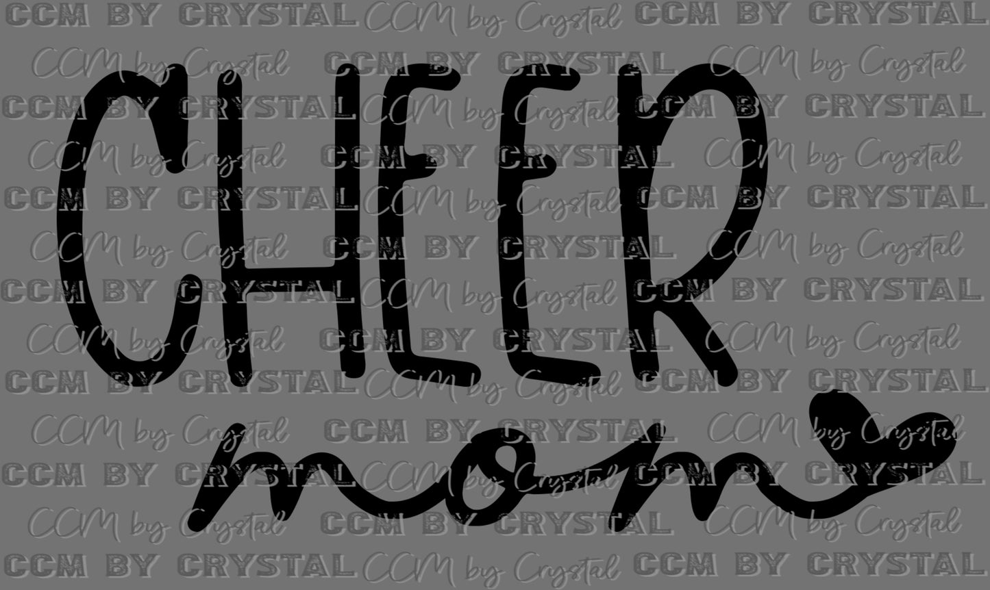 Cheer Mom Heart Ready to Press Transfer DTF Transfer Sublimation Transfer