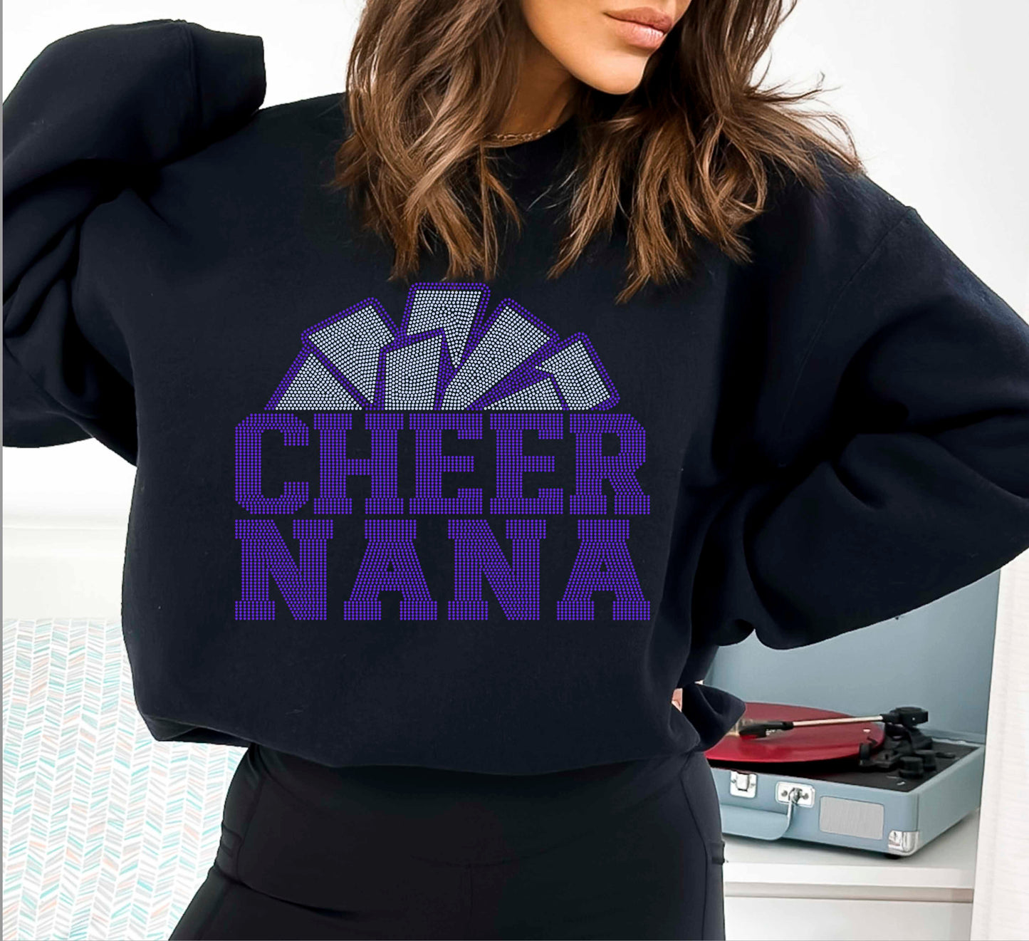 Cheer Nana 11" Wide 2- Color Spangle Transfer