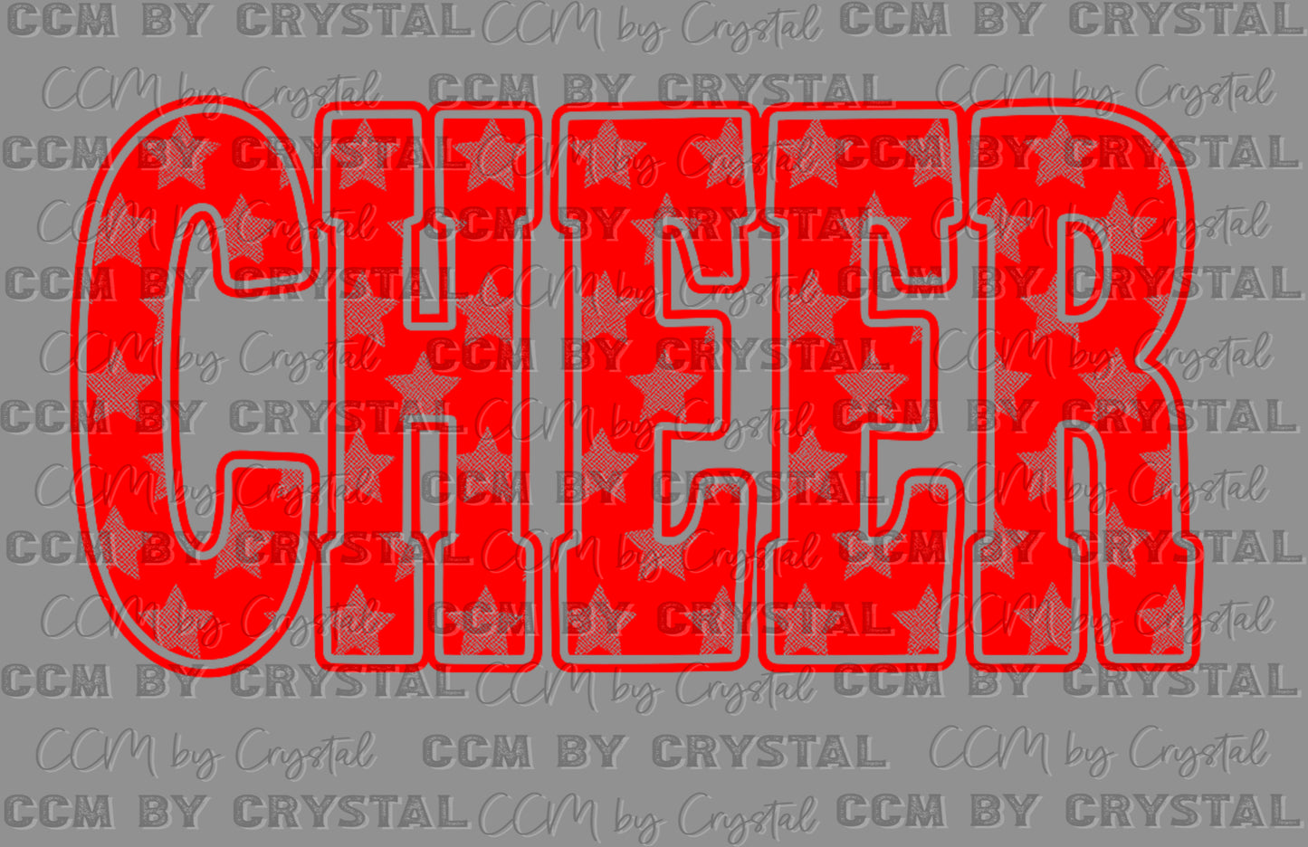Cheer Red Stars DTF Transfer Sublimation Transfer