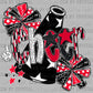 Cheer Red Black Faux Fake Glitter DTF Transfer Sublimation Transfer