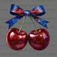 Cherries Faux Glitter USA Patriotic 4th of July Ready to Press Instant Peel DTF Transfers Sublimation Transfers
