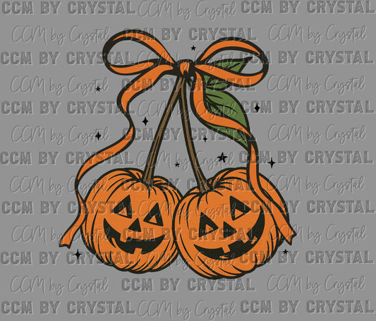 Pumpkin Cherries Halloween Ready to Press Transfer DTF Transfer Sublimation Transfer
