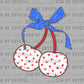Cherries USA Patriotic Ready to Press Instant Peel DTF Transfers Sublimation Transfers