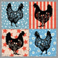 Chickens Fourth of July 4th Patriotic Ready to Press Transfer DTF Transfer