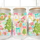 Christmas Girly UV Transfer 16oz Libby Glass Can Wrap Ready to Apply