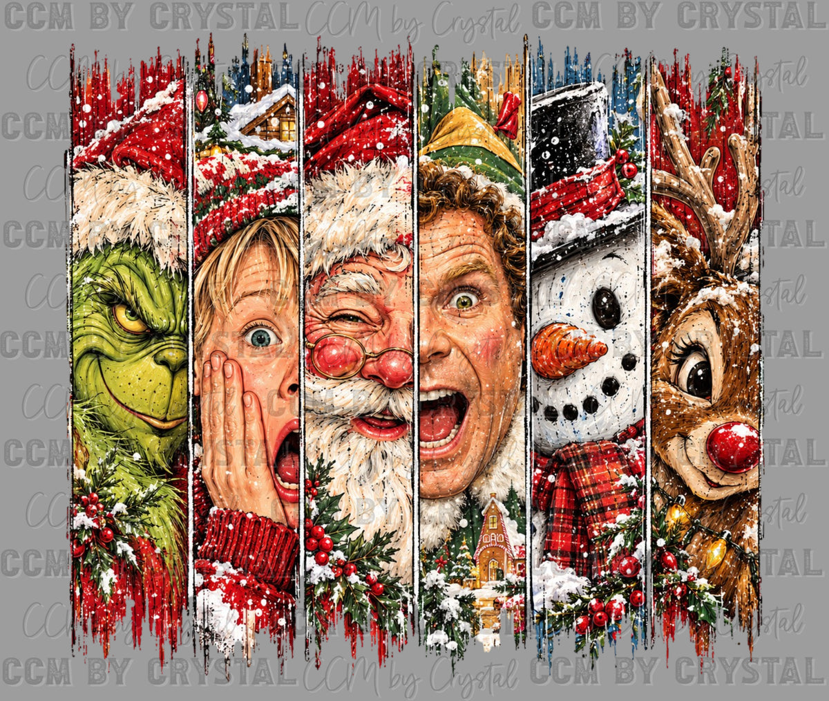 Christmas Movie Faces Ready to Press DTF Transfers Sublimation Transfers
