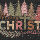 Merry Christmas Trees Cross Ready to Press Transfer DTF Transfer Sublimation Transfer