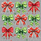 Christmas Coquette Bows Ready to Press Transfer DTF Transfer Sublimation Transfer