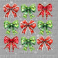 Christmas Coquette Bows Ready to Press Transfer DTF Transfer Sublimation Transfer