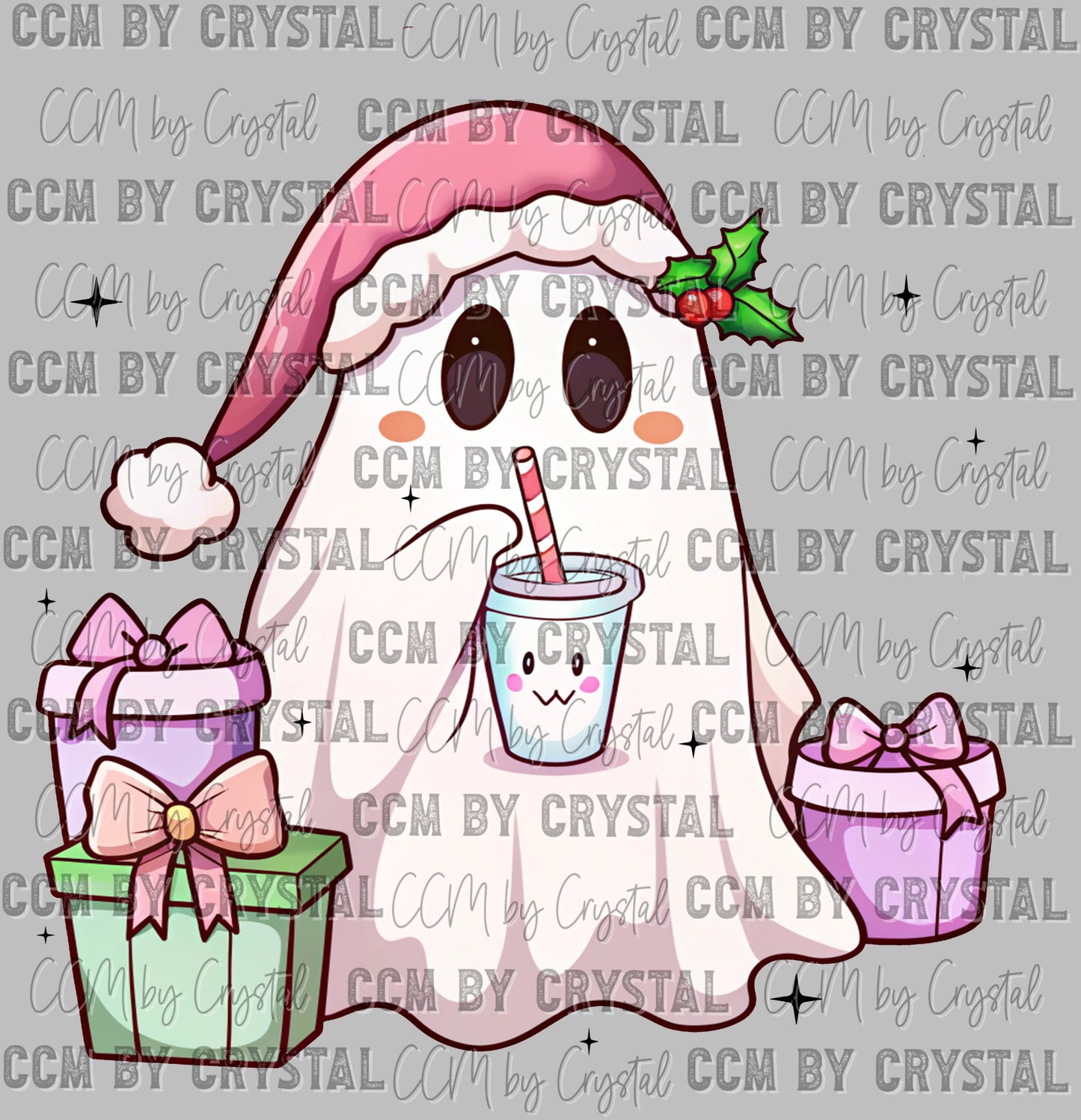 Christmas Ghost Ready to Press Transfer DTF Transfer Sublimation Transfer