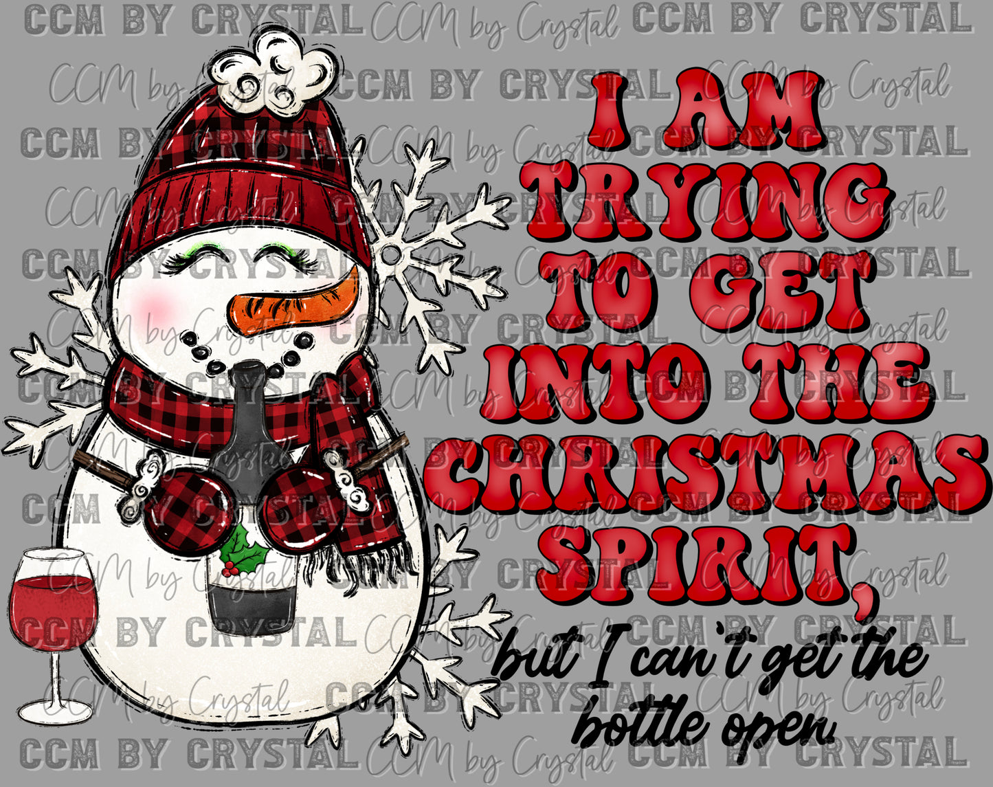 Christmas Spirit Snowman Ready To Press Transfer DTF Transfer Sublimation Transfer