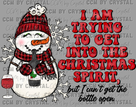 Christmas Spirit Snowman Ready To Press Transfer DTF Transfer Sublimation Transfer
