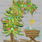 Christmas Tree Manger Ready to Press Transfer DTF Transfer Sublimation Transfer