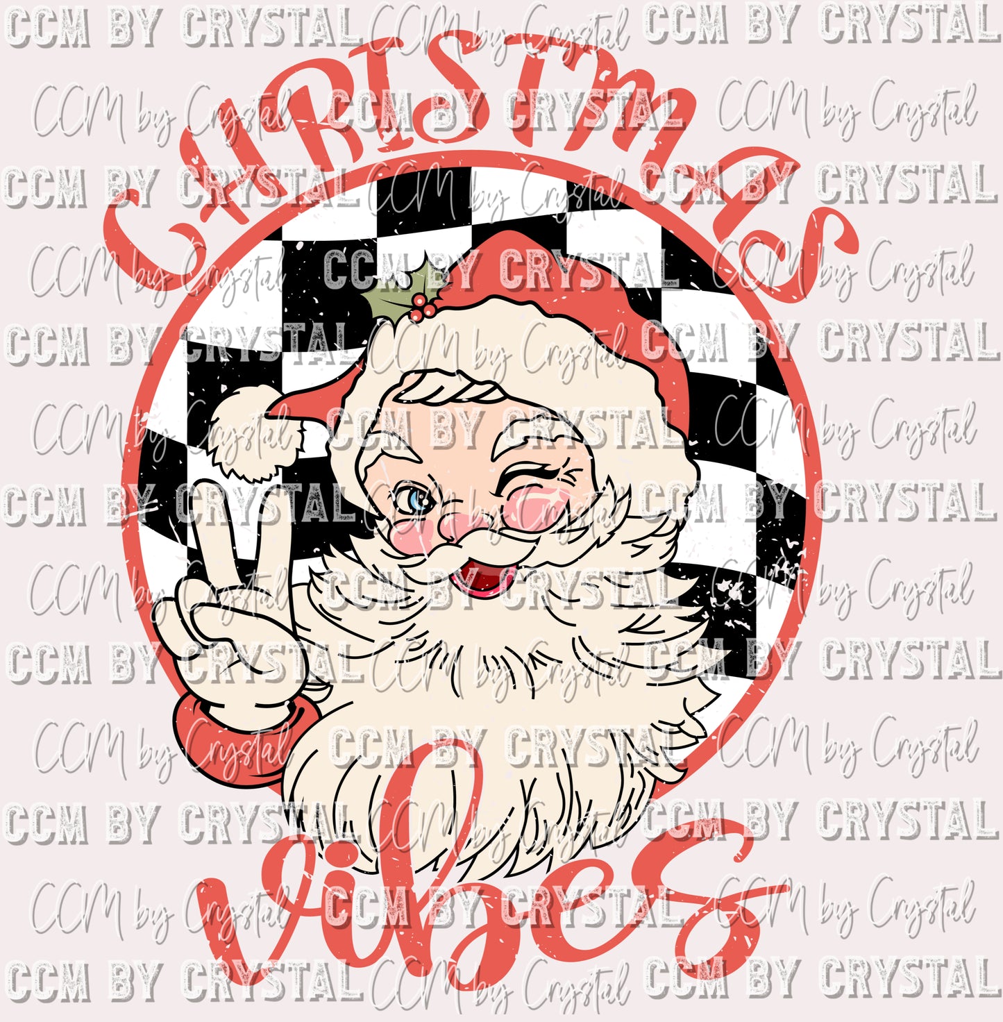 Retro Christmas Vibes Red and Black Easter Ready To Press Transfer DTF Sublimation