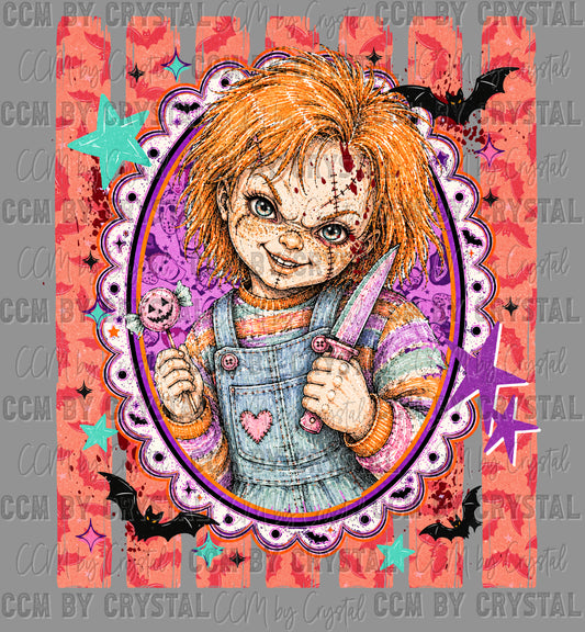 Bright Color Horror Doll Halloween Ready to Press DTF Transfers Sublimation Transfers