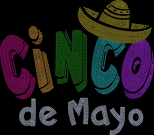 Cinco de Mayo 7-Color Approximately 11" wide Spangle Transfer