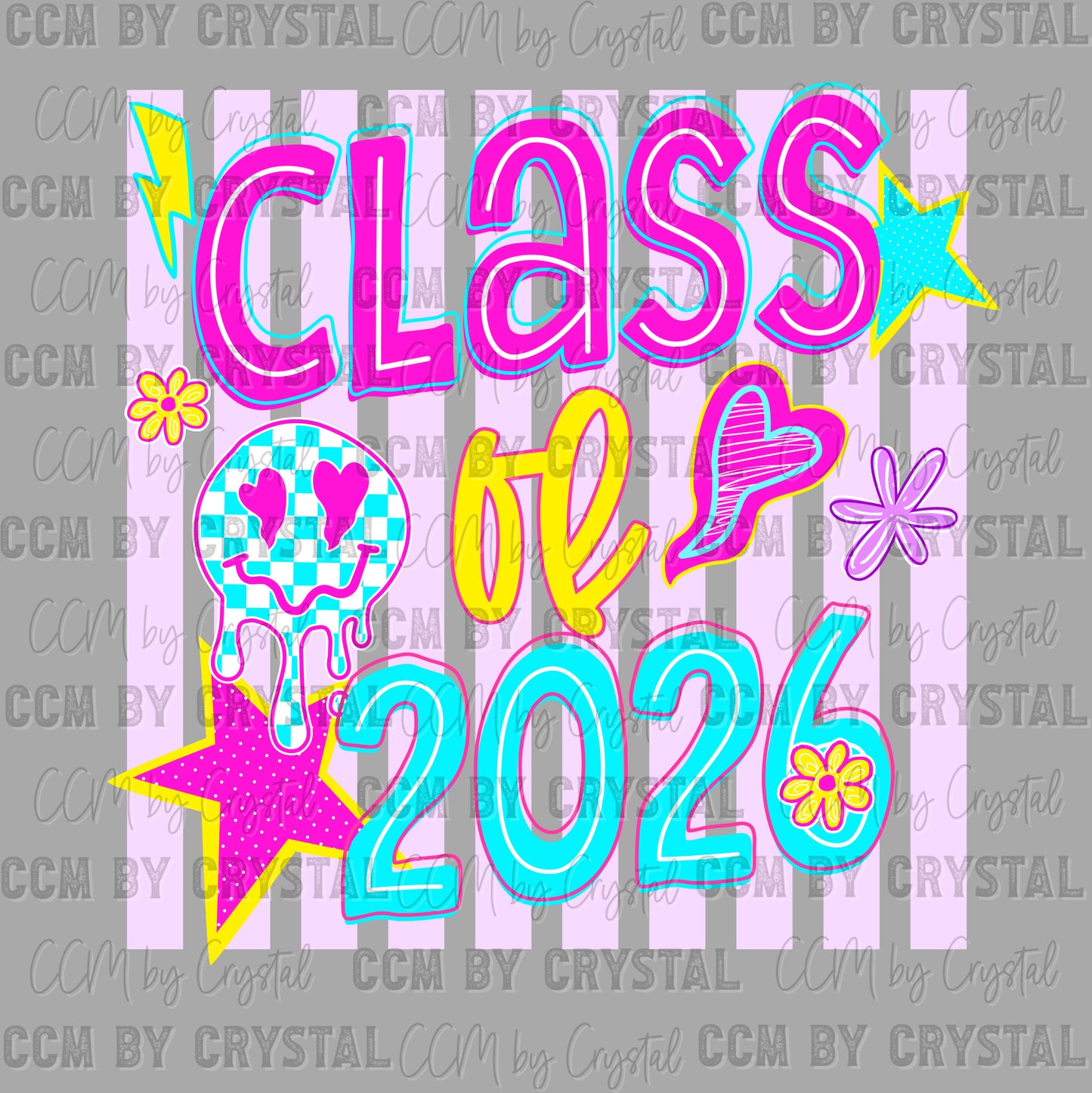 Class of 2026 Pink Ready to Press DTF Transfers Sublimation Transfers