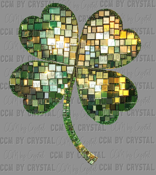 St. Patrick's Day Disco Clover Ready to Press Transfer DTF Transfer Sublimation Transfer
