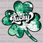 St. Patrick's Day Green Lucky Clover Disco Ready to Press Transfer