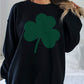 Shamrock Clover 10.3x11.25" St Patrick's Day 11" Wide Spangle Ready to Press Transfer