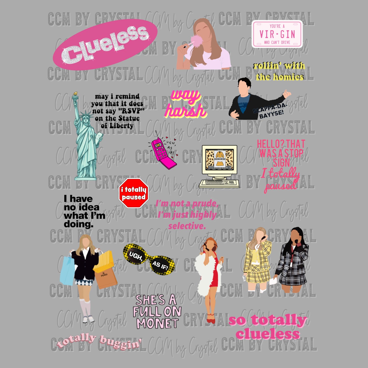 Clueless Ready to Press Transfer DTF Transfer Sublimation Transfer