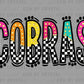 Cobras Colorful Checkered Mascot Ready to Press Transfer DTF Transfer Sublimation Transfer