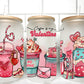 Coffee is My Valentine Valentines Day UV DTF Transfer 16oz Libby Glass Can Wrap Ready to Apply