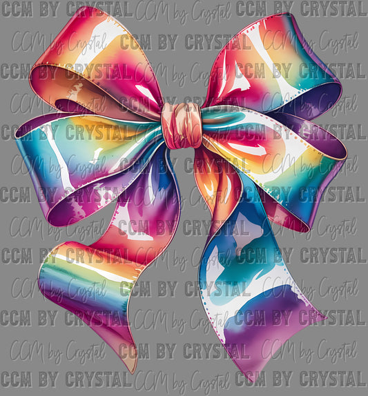 Rainbow Bow Ready to Press Transfer DTF Transfer Sublimation Transfer