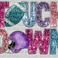 Touchdown Football Faux Sequins Faux Embroidery Ready to Press Transfer