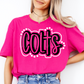 Colts Doodle Mascot Ready to Press Transfer DTF Transfer Sublimation Transfer
