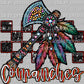 Comanches Mascot Faux Rhinestones Effect Ready to Press Transfer DTF Transfer Sublimation Transfer