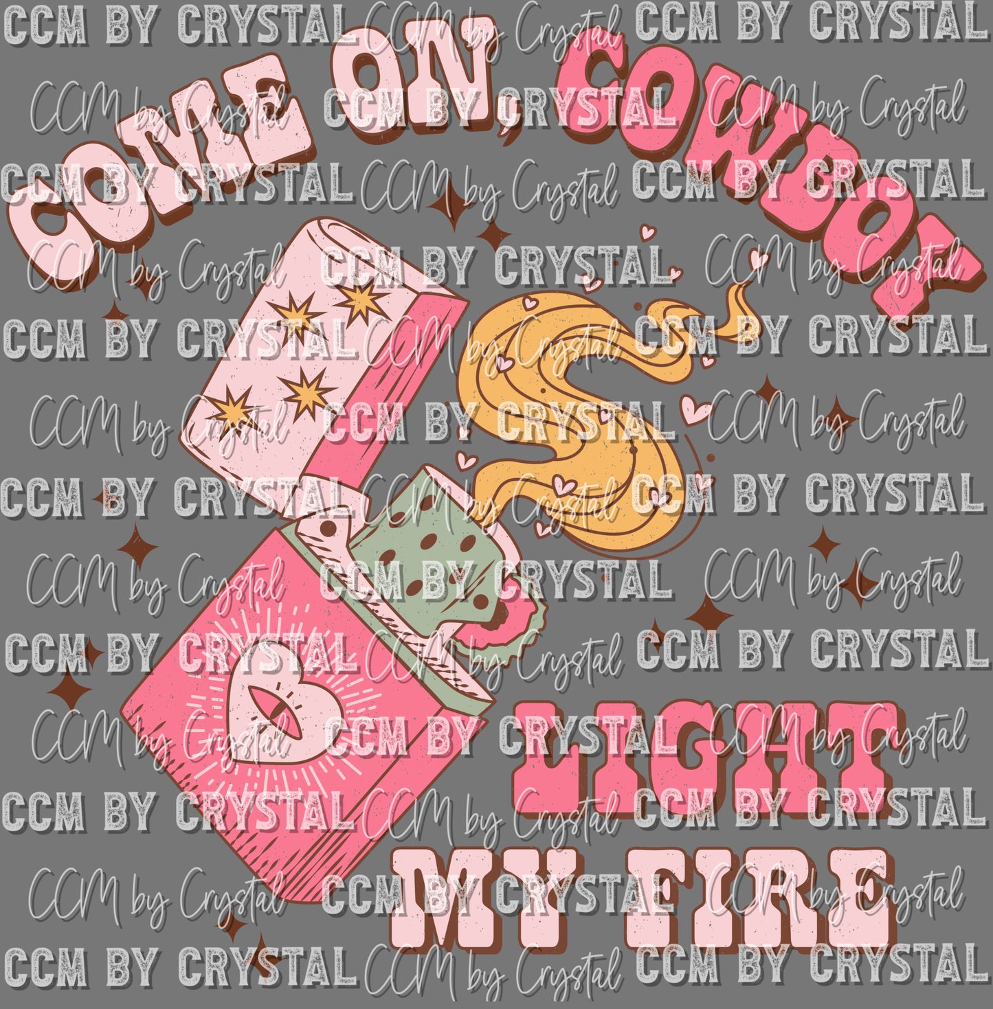 Cowboy Lighter Valentine's Day Ready To Press Transfer DTF Sublimation