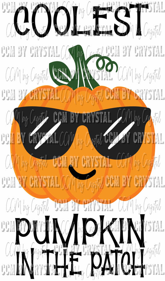 Coolest Pumpkin in the Patch Fall Thanksgiving Ready to Press Transfer