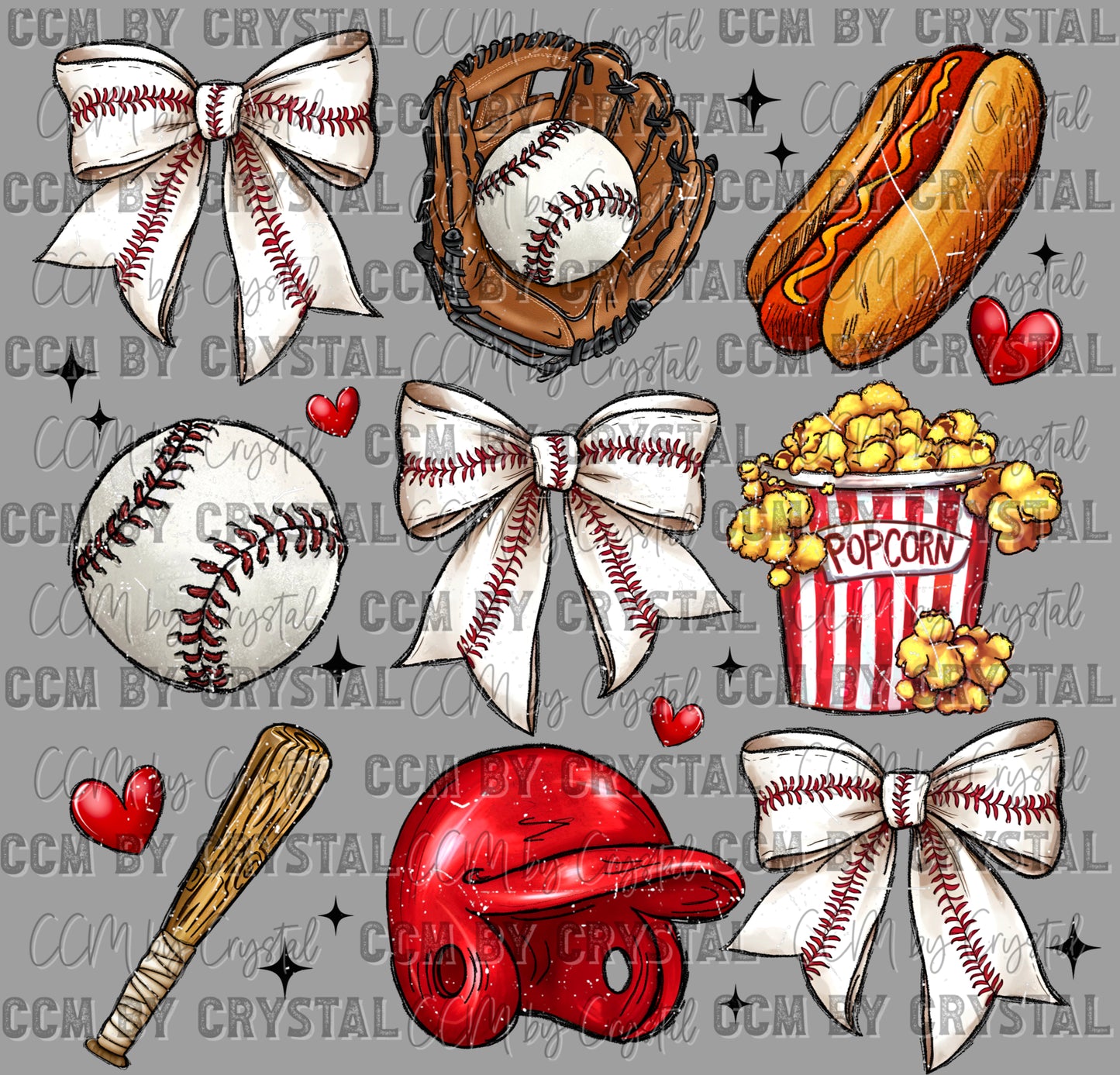 Coquette Baseball Snacks Ready to Press Transfer DTF Transfer Sublimation Transfer