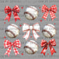 Coquette Baseball Bows Ready to Press Transfer DTF Transfer Sublimation Transfer
