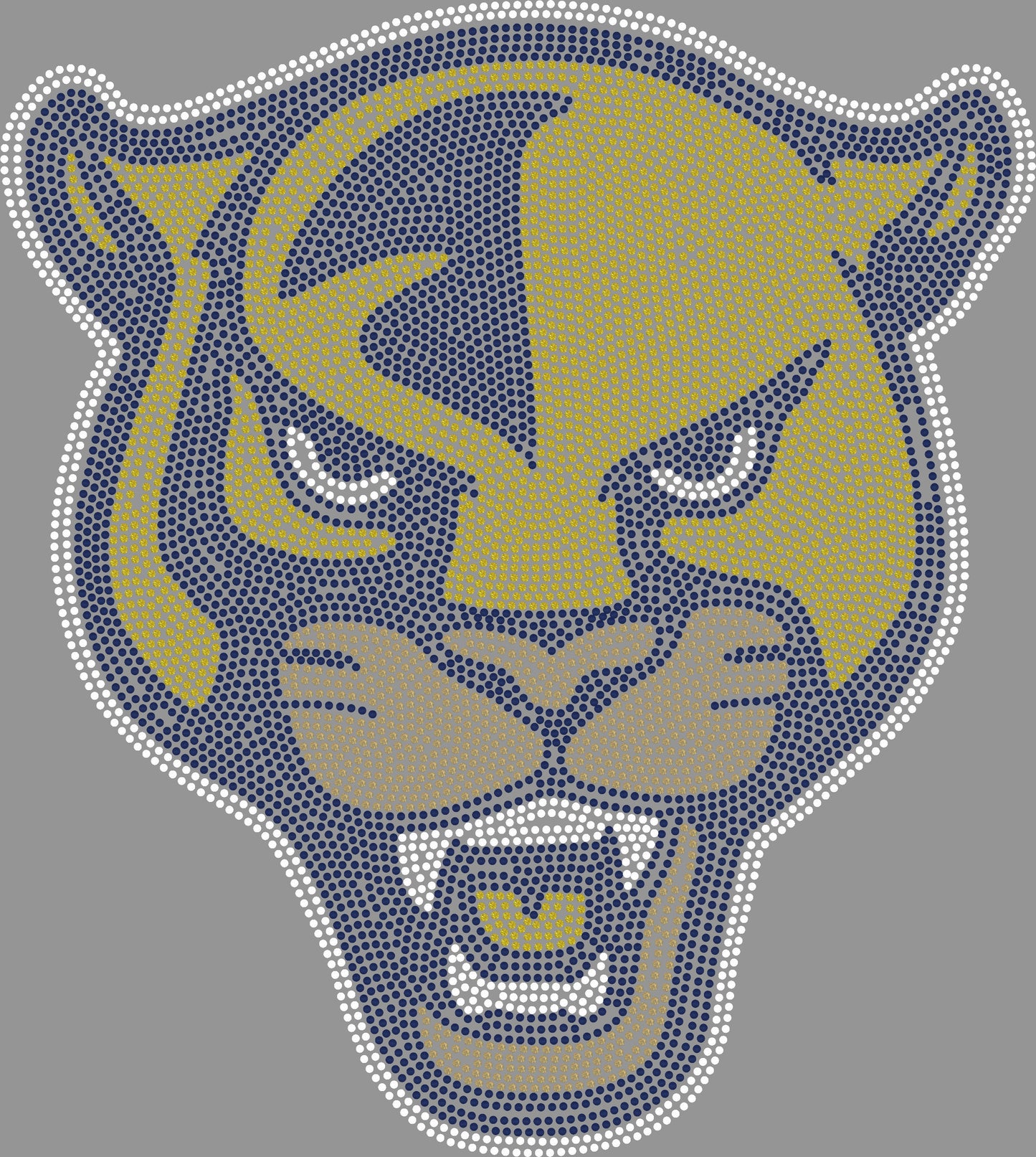 Cougar Face Approximately 11" Spangle Transfer