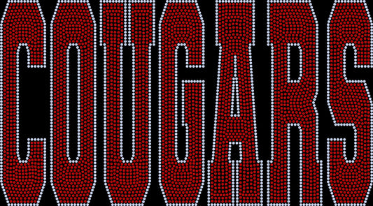 Cougars 11" Wide 2- Color Spangle Transfer
