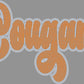 Cougars 2-Color Approximately 11" wide Spangle Transfer