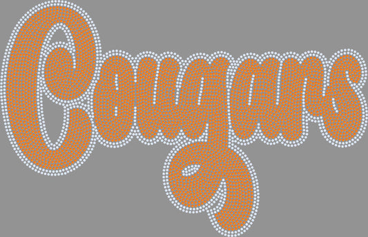 Cougars 2-Color Approximately 11" wide Spangle Transfer