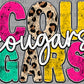 Cougars Colorful Leopard Mascot Ready to Press Transfer DTF Transfer Sublimation Transfer