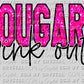 Cougars Mascot Pink Out Ready to Press Transfer