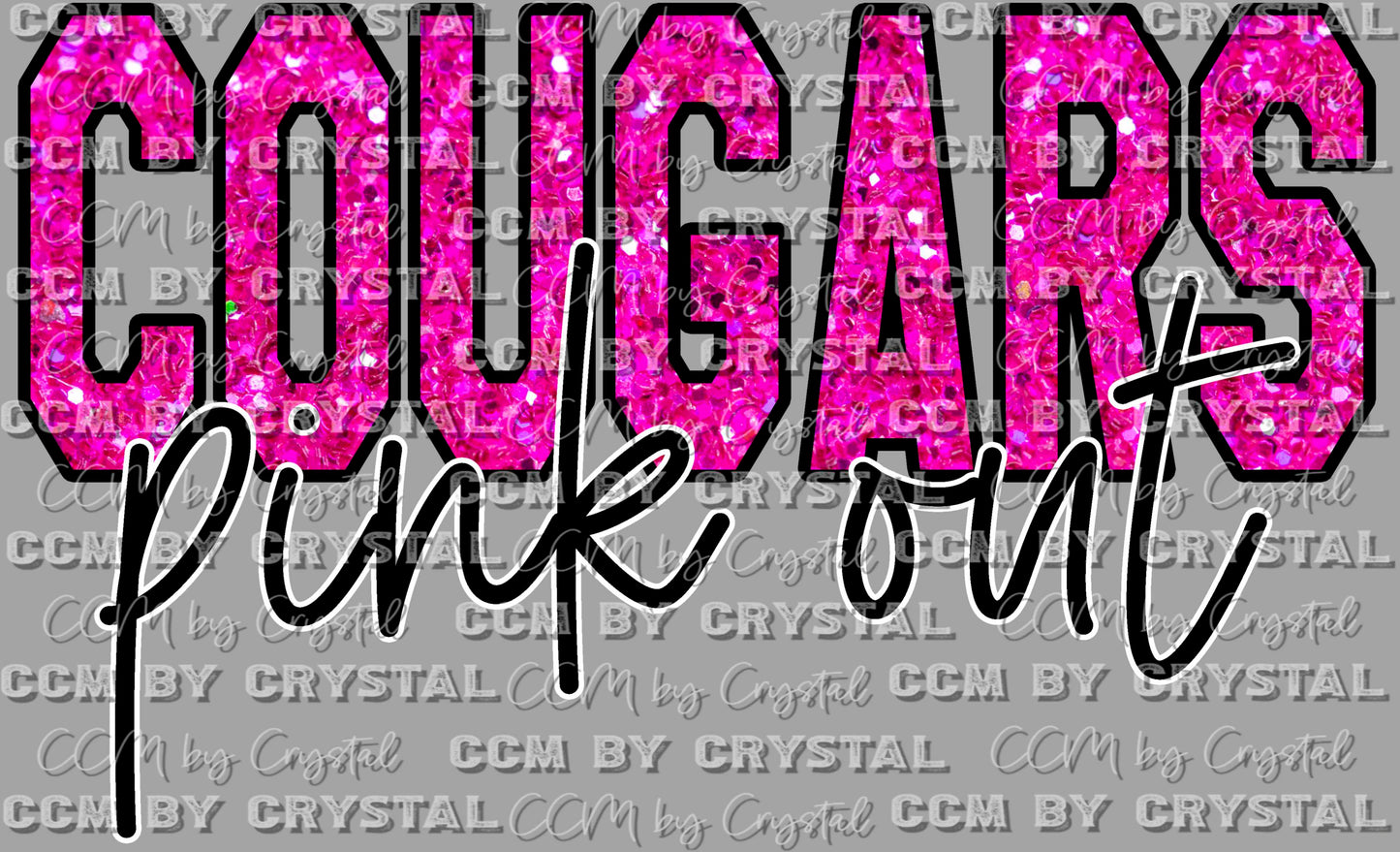 Pink Out Cougars PNG Digital File ONLY