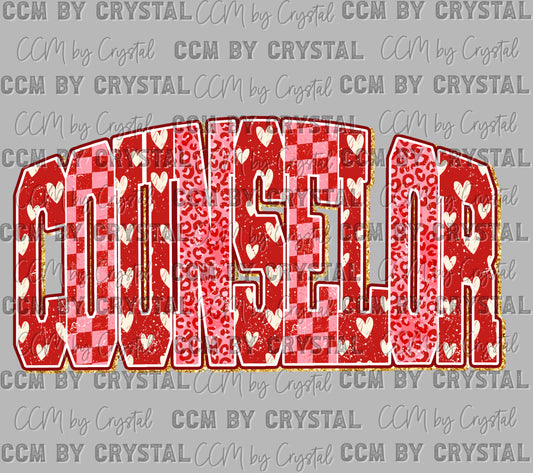 Counselor Valentines Day Ready to Press Instant Peel DTF Transfers Sublimation Transfers
