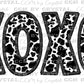 Valentines Day XoXo Cow Faux Embroidery Ready to Press Transfer