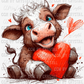 Valentine's Day Cow Ready to Press Transfer